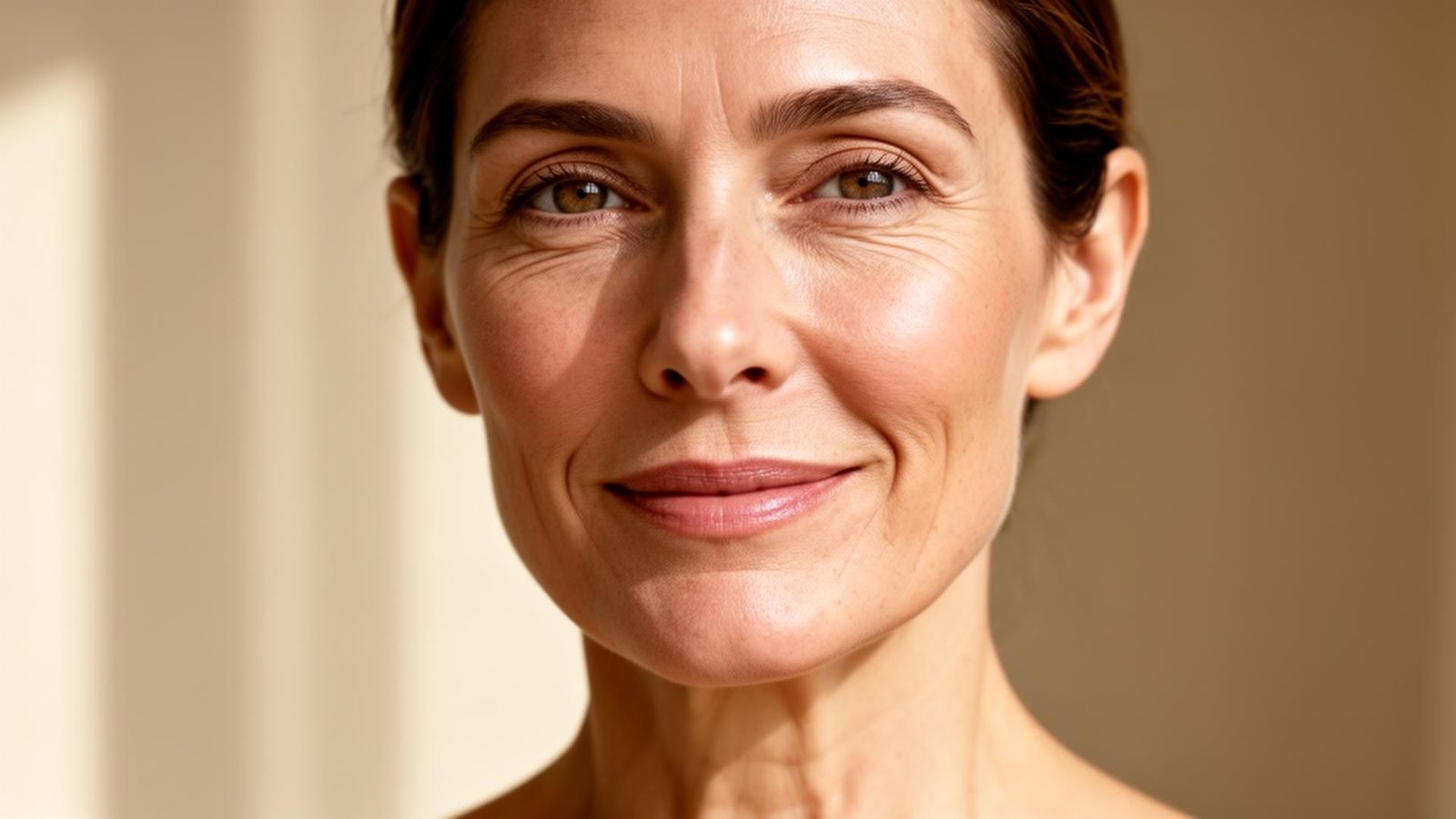 Woman with mild loose skin jawline non surgical skin tightening Lansing MI