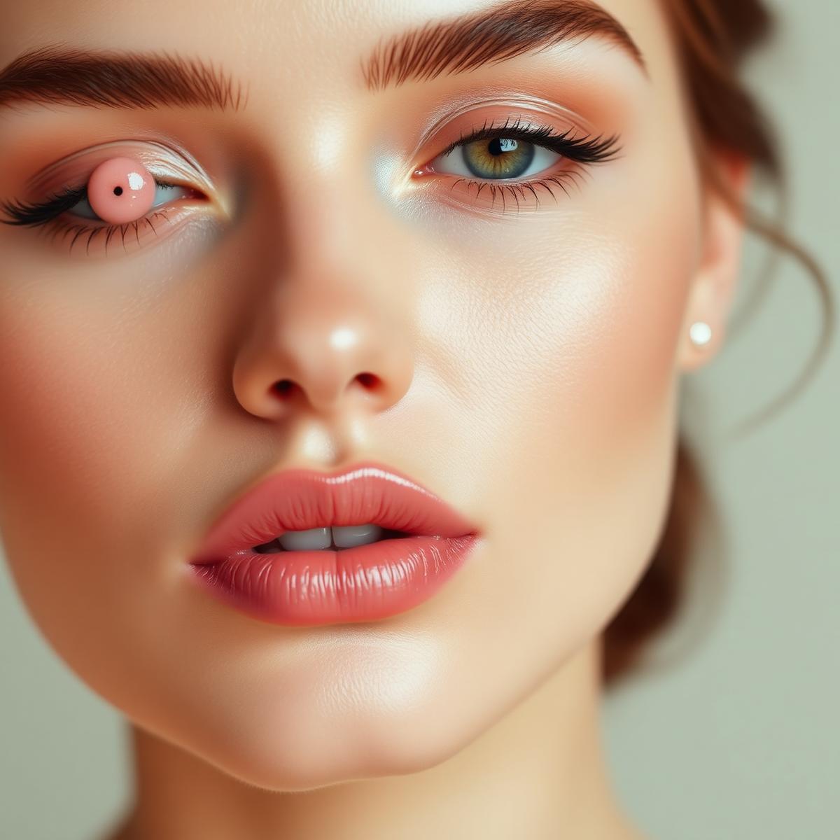 Lifted natural cheek filler contour