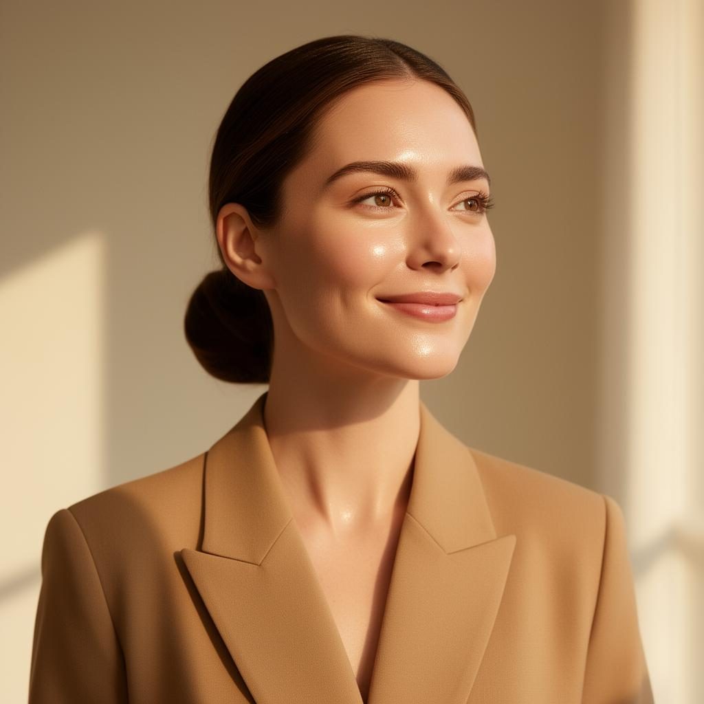 Polished professional with luminous post-facial skin — 30-minute Express Glow at Maison Zolara, Lansing MI