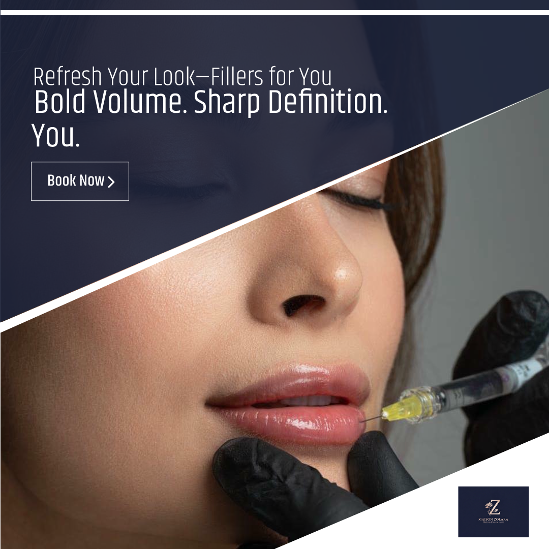 Elegant brunette with full, natural lips — Juvéderm lip filler at Maison Zolara, Lansing MI