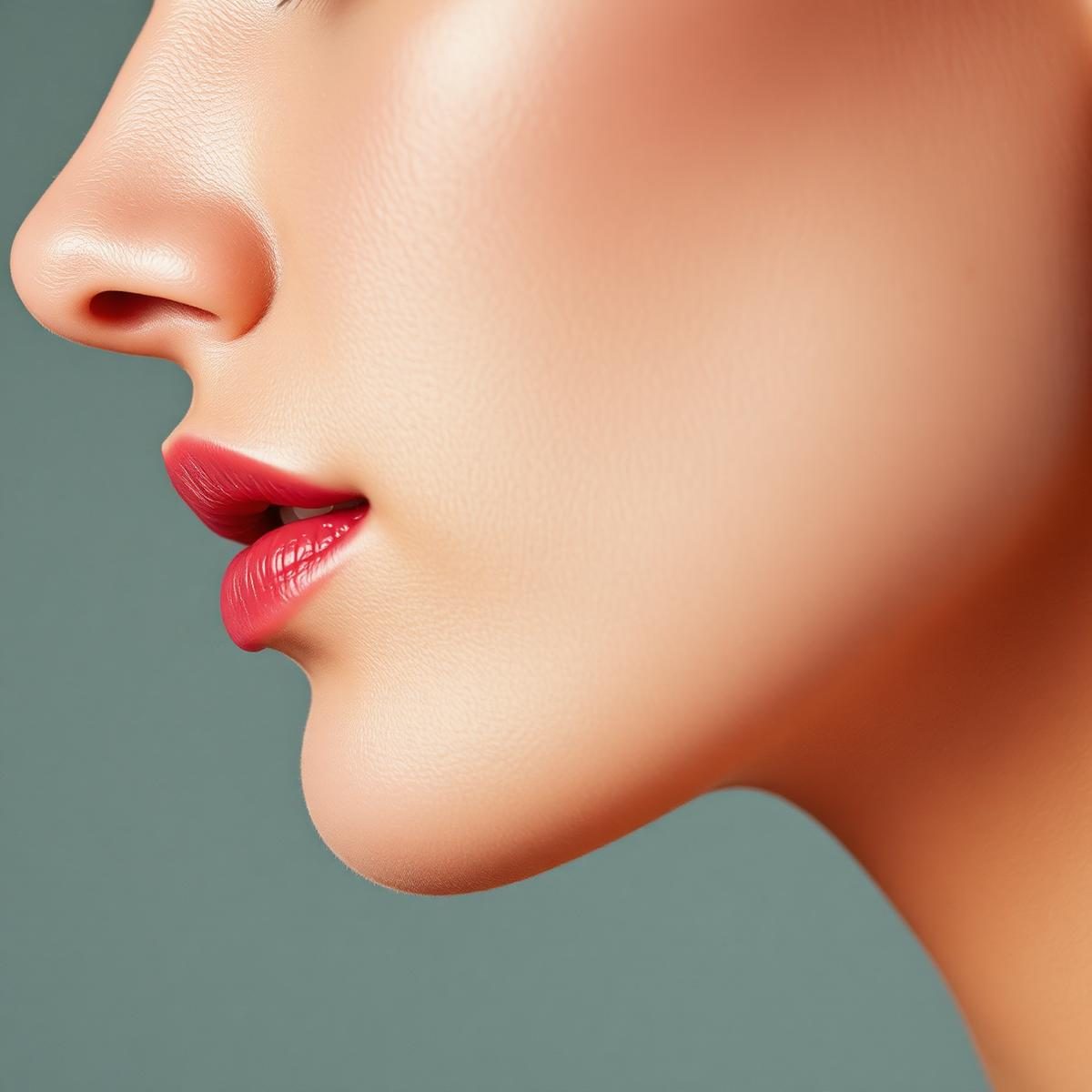 Defined sculpted jawline contour