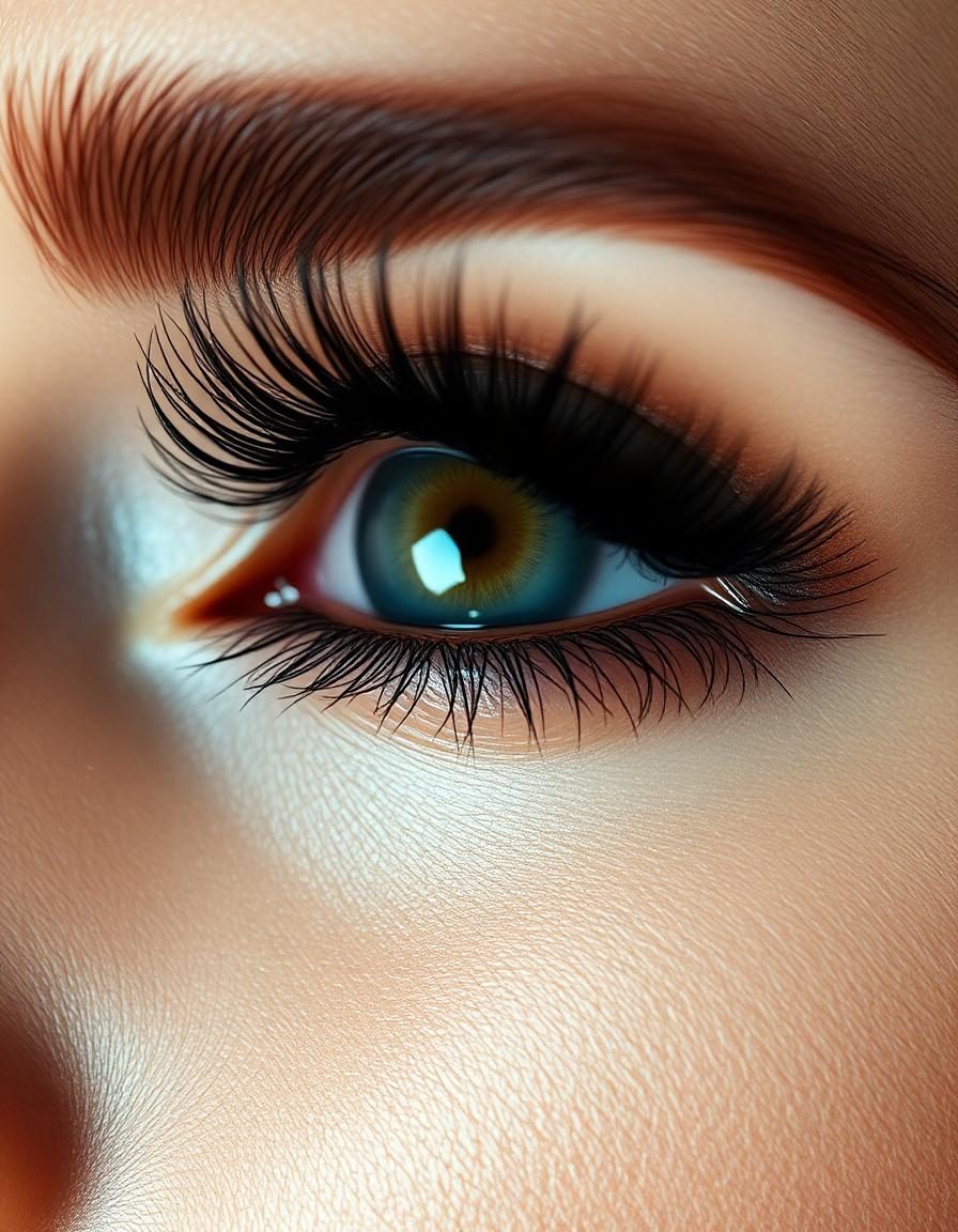 model previewing lash extension styles volume and length at Maison Zolara Lansing MI