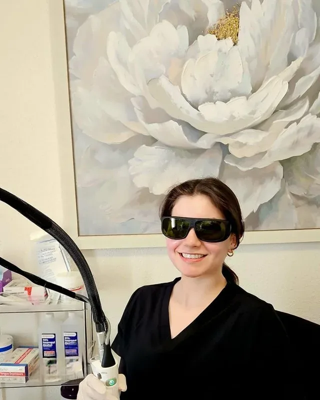Laser treatment in progress at Maison Zolara, Lansing MI