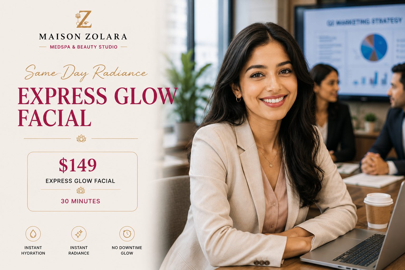 Express Glow Facial treatment at Maison Zolara, Lansing